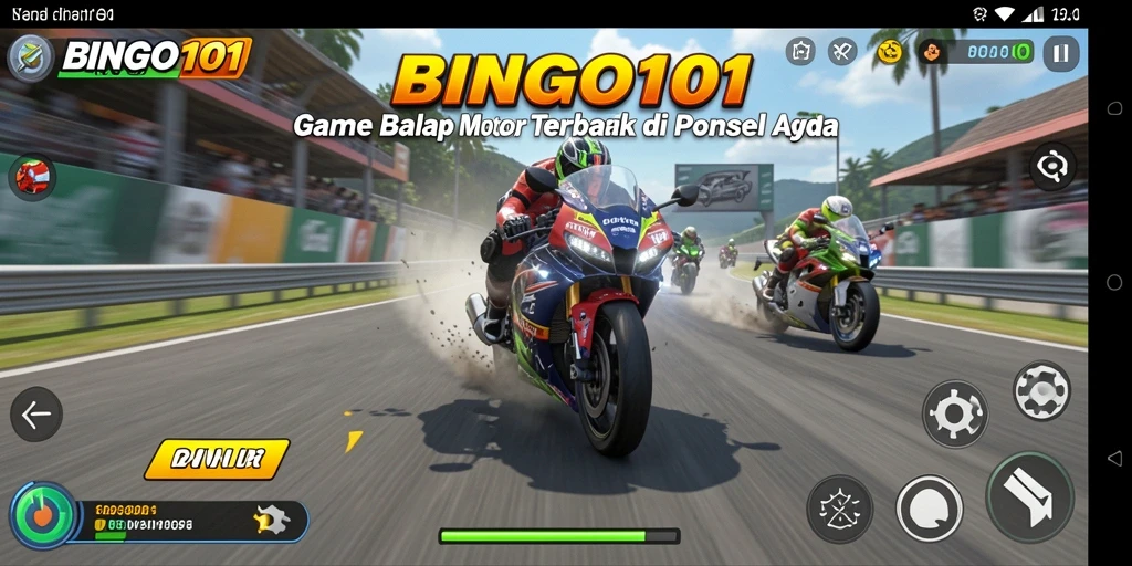 Tampilkan gameplay seru dan balapan motor yang menantang di BINGO101.