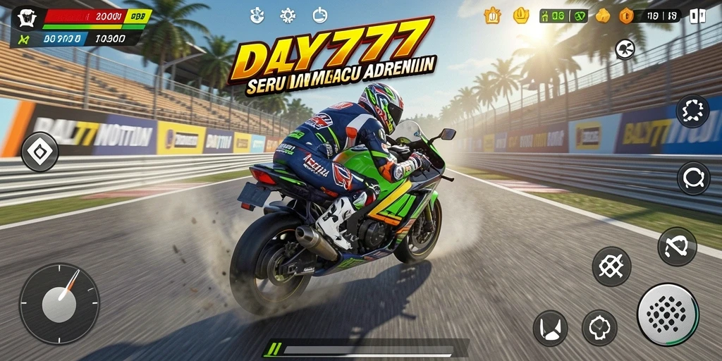 Tampilan gameplay balap motor yang menegangkan dan seru di DY777.