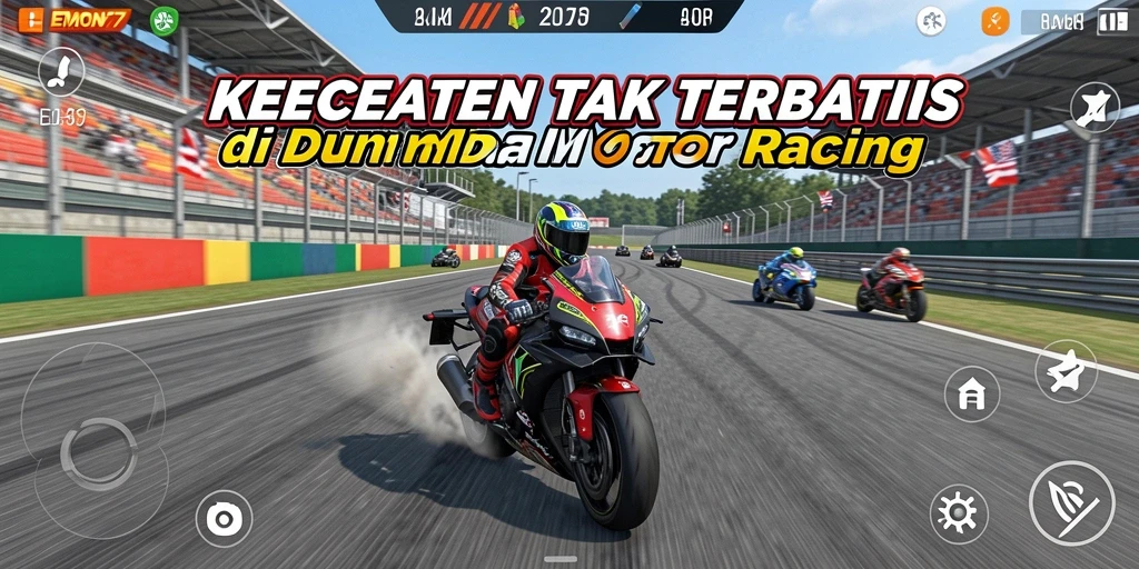 Tampilan gameplay EMON77 yang dinamis dan mendebarkan dalam balapan motor.