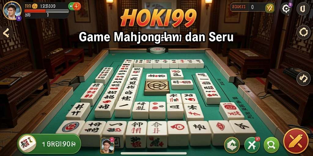 Tampilan gameplay Mahjong HOKI99 yang menarik.