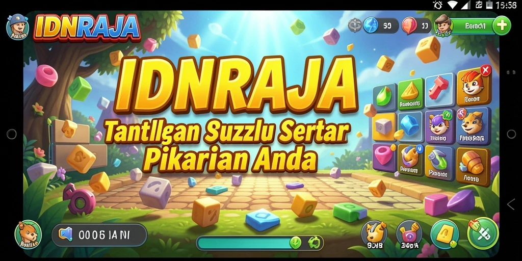Tampilan gameplay seru dari IDNRAJA dengan berbagai tantangan Puzzle.