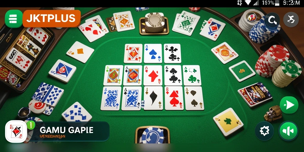 Tampilan gameplay seru dalam JKTPLUS saat bermain Gaple.
