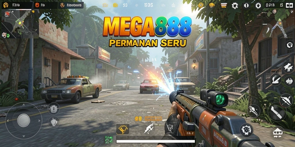 Tampilan gameplay MEGA888 yang penuh aksi dan tantangan.