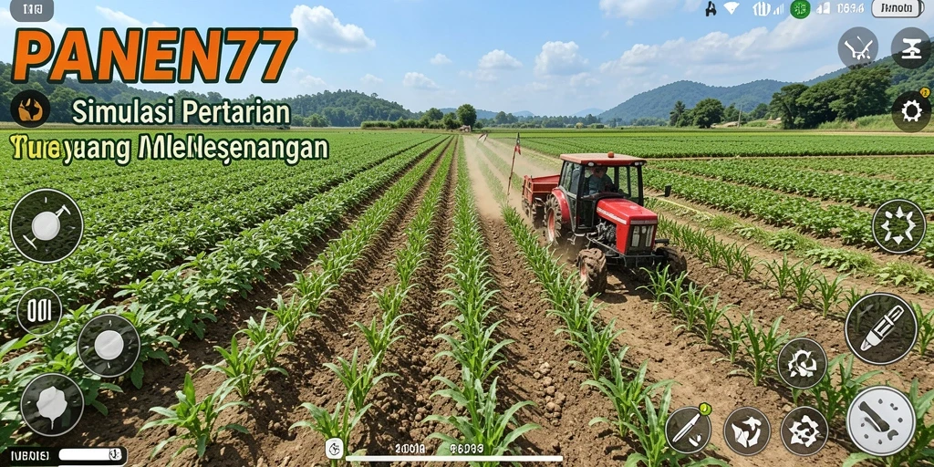 Tangkapan layar game menunjukkan aktivitas bertani dalam <strong>PANEN77</strong> dengan grafik yang menawan.