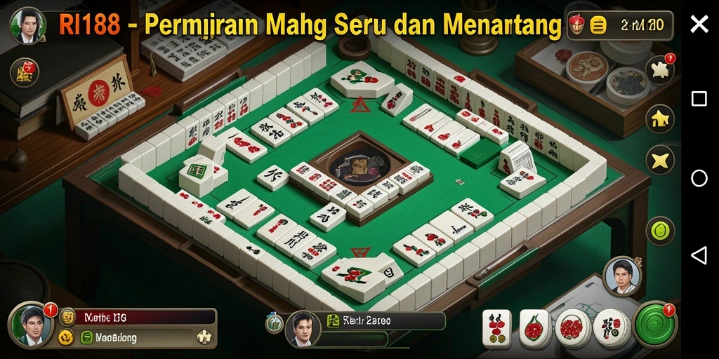 Screenshot gameplay RI188 yang menampilkan serunya permainan Mahjong.