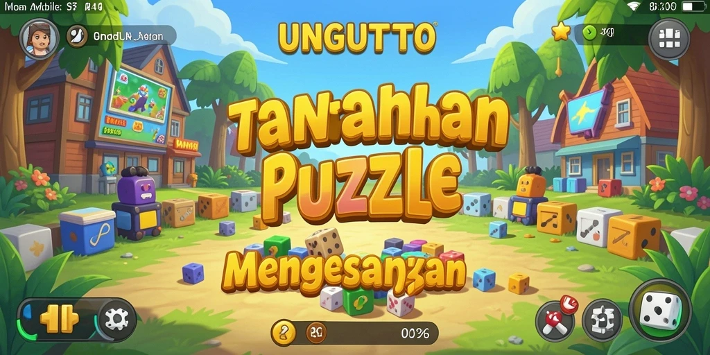 Screenshot gameplay UNGUTOTO menunjukkan serunya menyelesaikan puzzle.